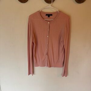 Ann Taylor Pink thin knit Cardigan Sweater size large